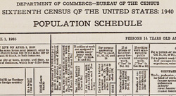 An original blank 1940 Federal Decennial Census Population Schedule